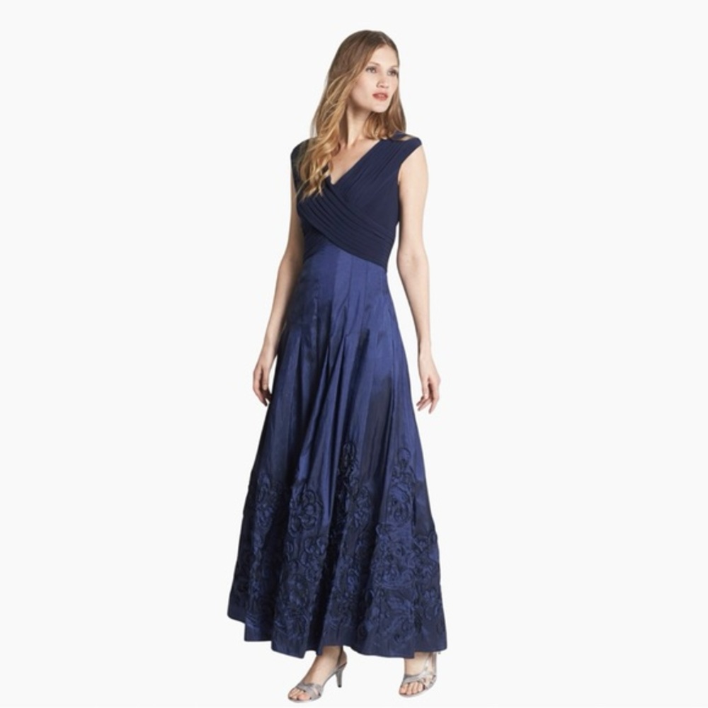 Patra Evening Gown With Soutache Tafetta Skirt